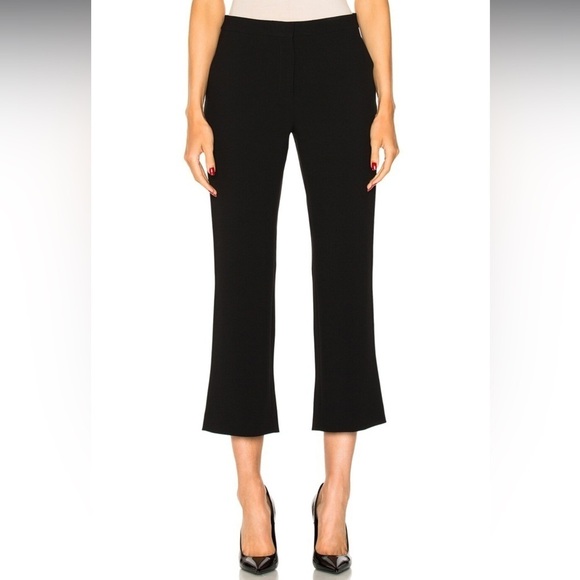 ALTUZARRA Nettle Black Crepe Cropped Trouser Pants Kick Flare Size 38 - Picture 5 of 13